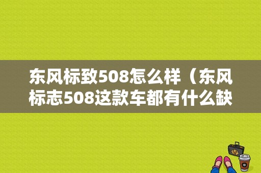 东风标致508怎么样（东风标志508这款车都有什么缺点和优点）